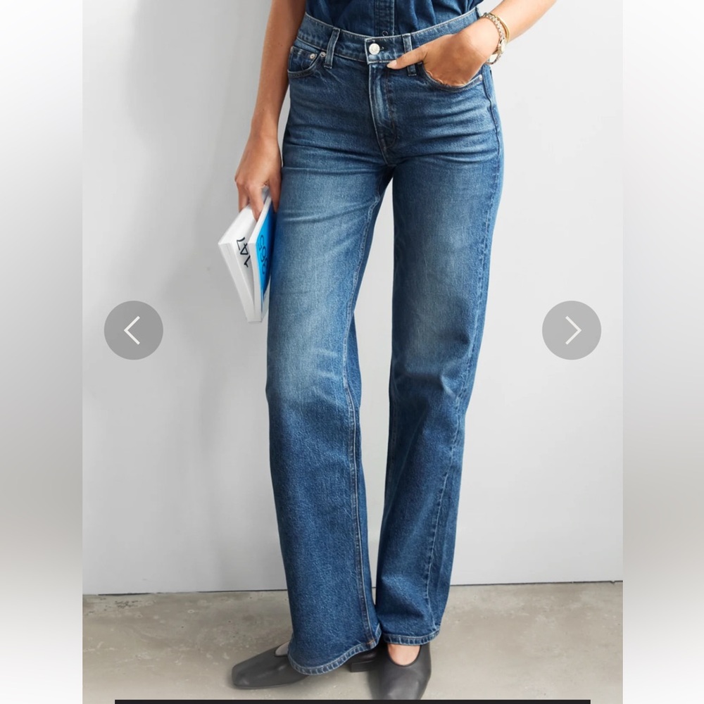 AYR Blue High-Rise Wide Leg Jeans